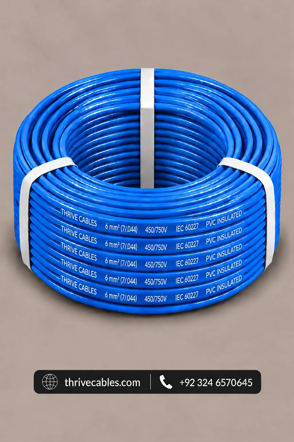 7/.044 Single Core Copper 4 7/44 electric wire coil with red PVC insulation manufactured by Thrive Cables in Lahore