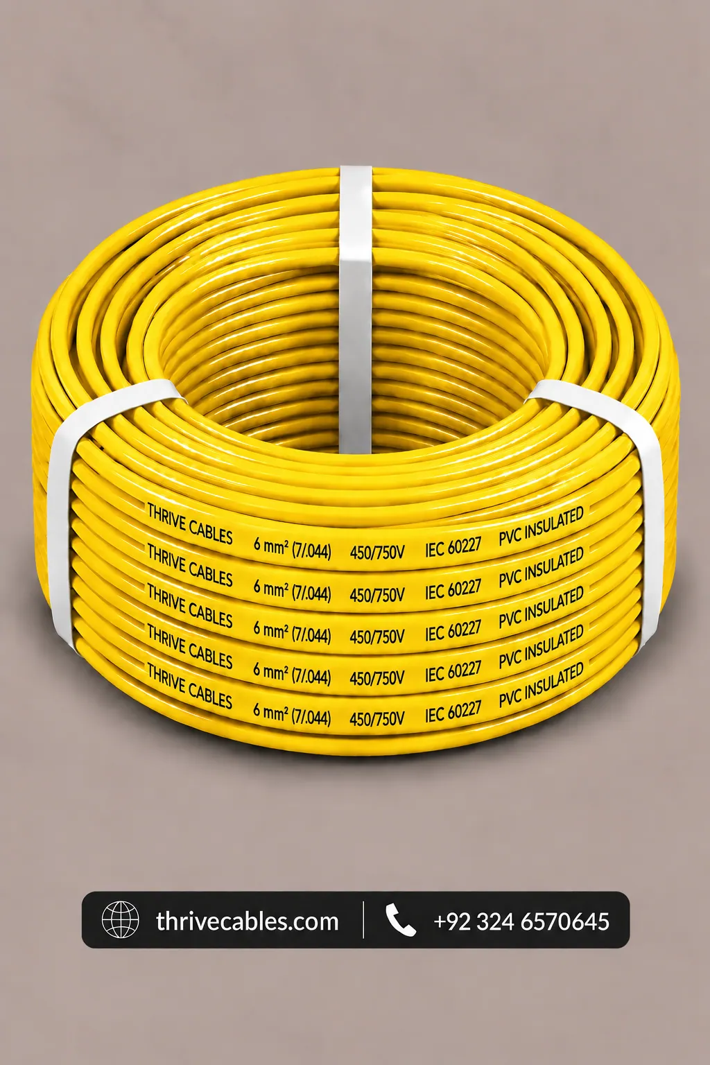 7/.044 Single Core Copper 6 Single core copper wire coils in red, yellow, blue, black and green for house wiring in Pakistan