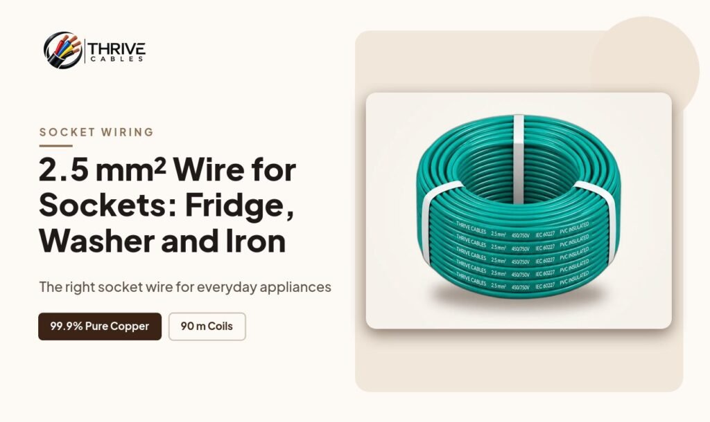 2.5 mm² wire for sockets, fridge, washing machine and iron in Pakistan - Thrive Cables