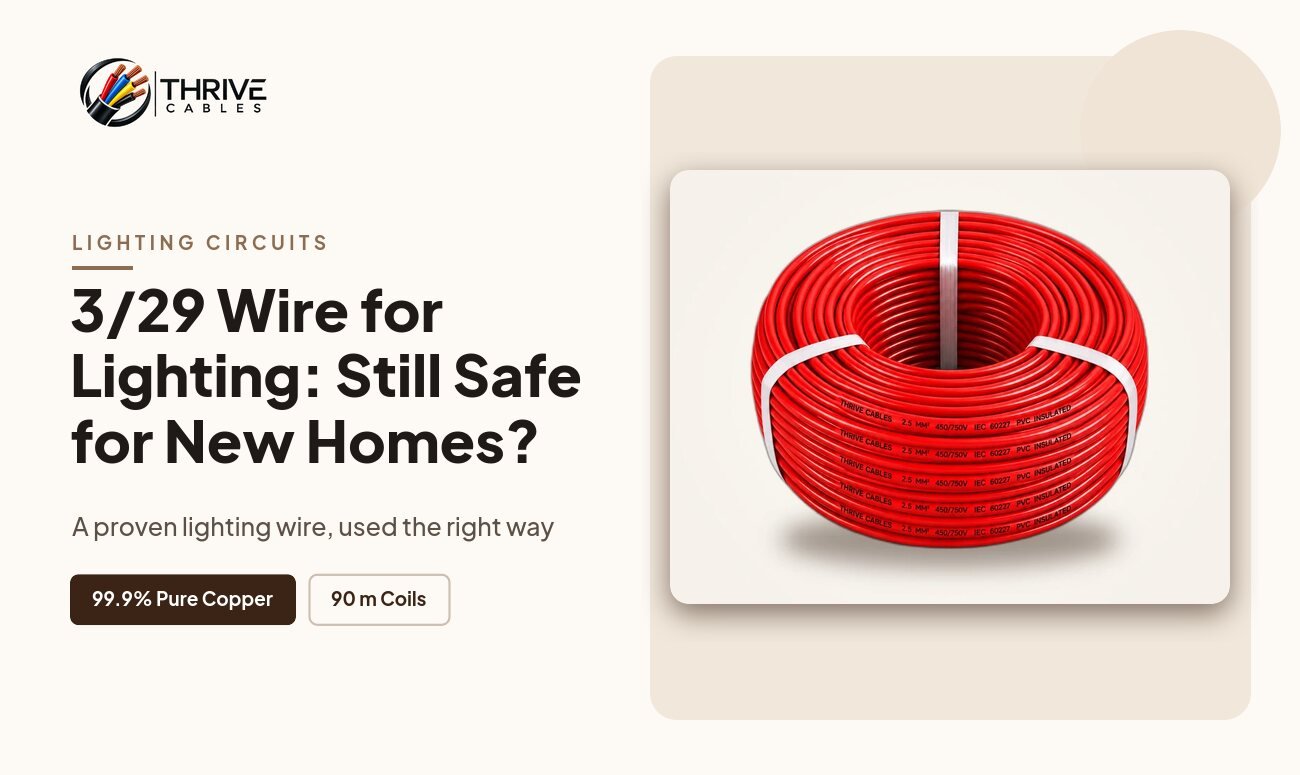 3/29 wire for lighting circuits in new homes in Pakistan - Thrive Cables