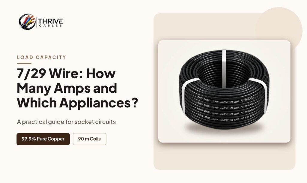 7/29 wire load capacity in amps and appliances in Pakistan - Thrive Cables
