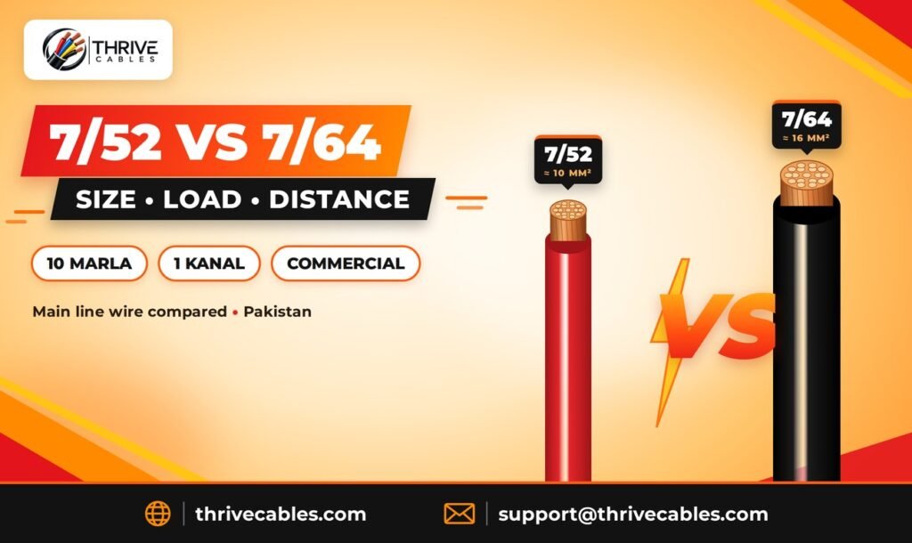 7/52 vs 7/64 wire comparison for main line in Pakistan - Thrive Cables