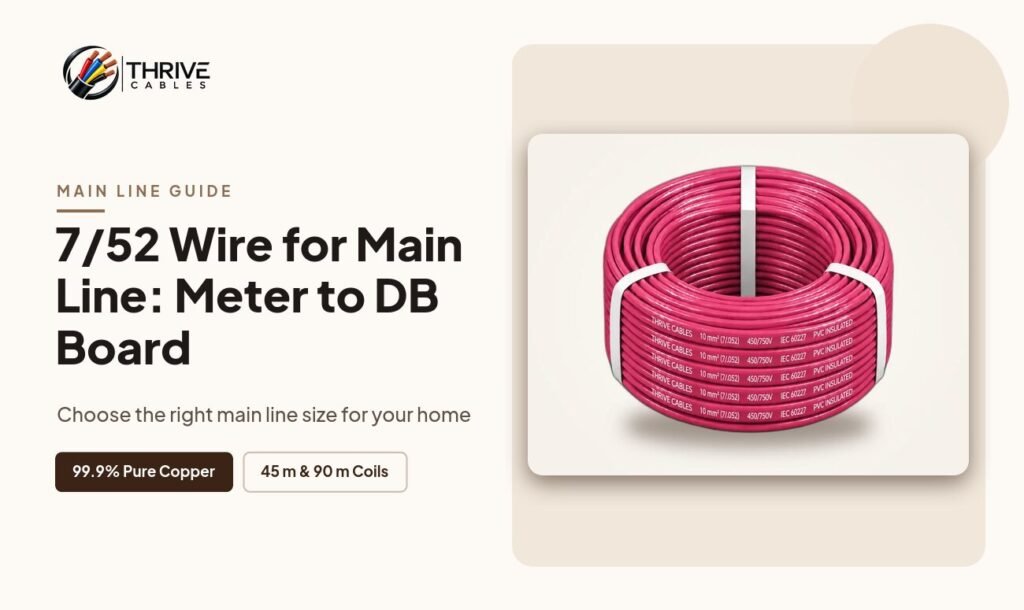 7/52 wire for main line from meter to DB board in Pakistan - Thrive Cables
