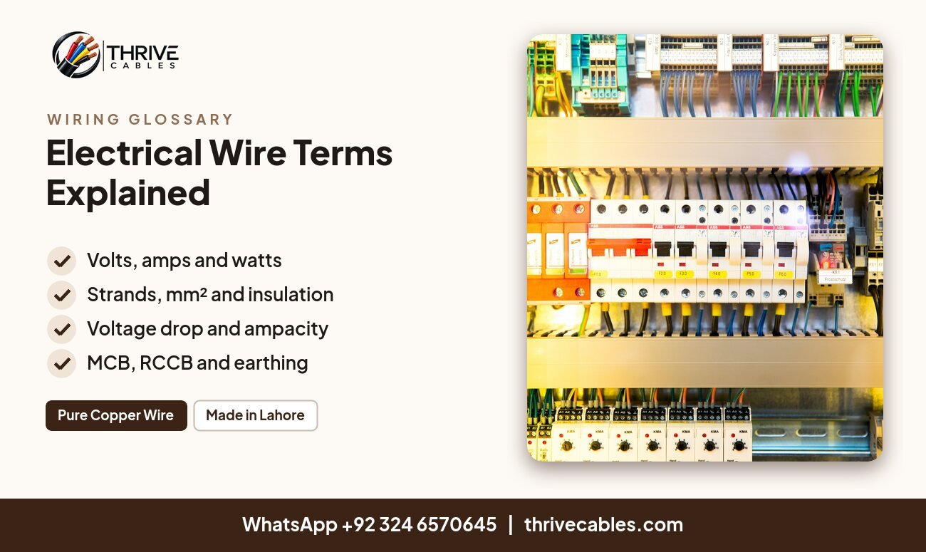 Electrical wire terms explained for homeowners in Pakistan - Thrive Cables