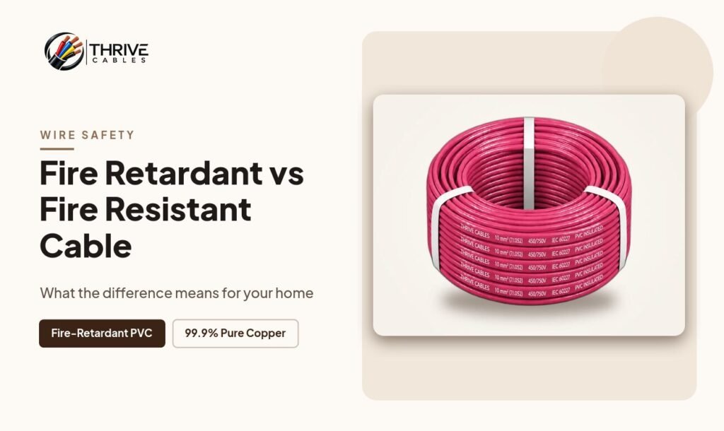 Fire retardant vs fire resistant cable difference in Pakistan - Thrive Cables