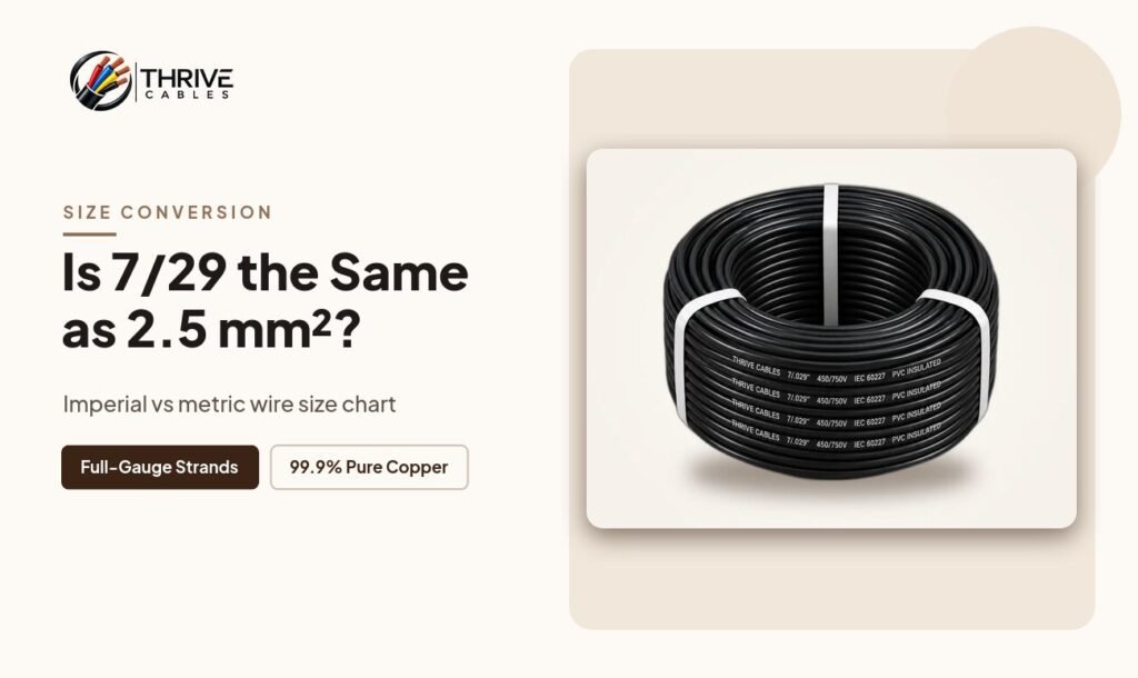 Imperial vs metric wire size conversion, is 7/29 the same as 2.5 mm² - Thrive Cables