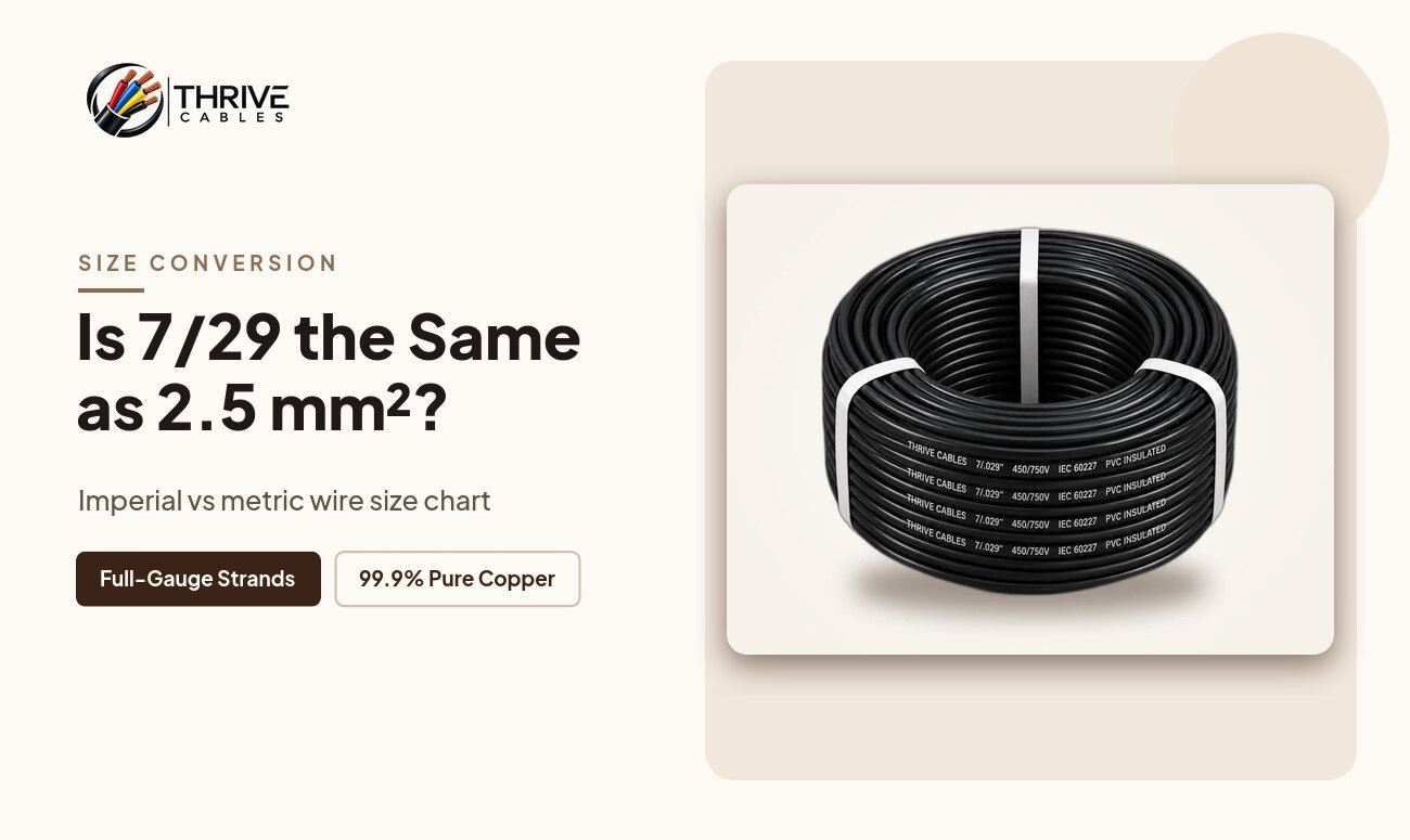Imperial vs metric wire size conversion, is 7/29 the same as 2.5 mm² - Thrive Cables