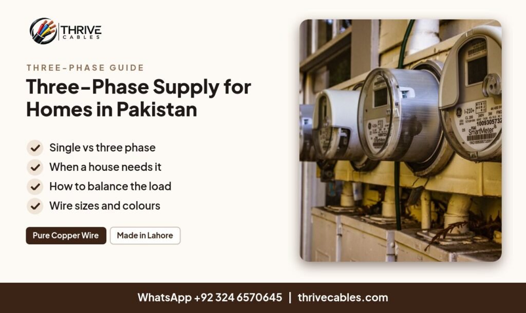 Three-phase supply for homes in Pakistan and load balancing - Thrive Cables